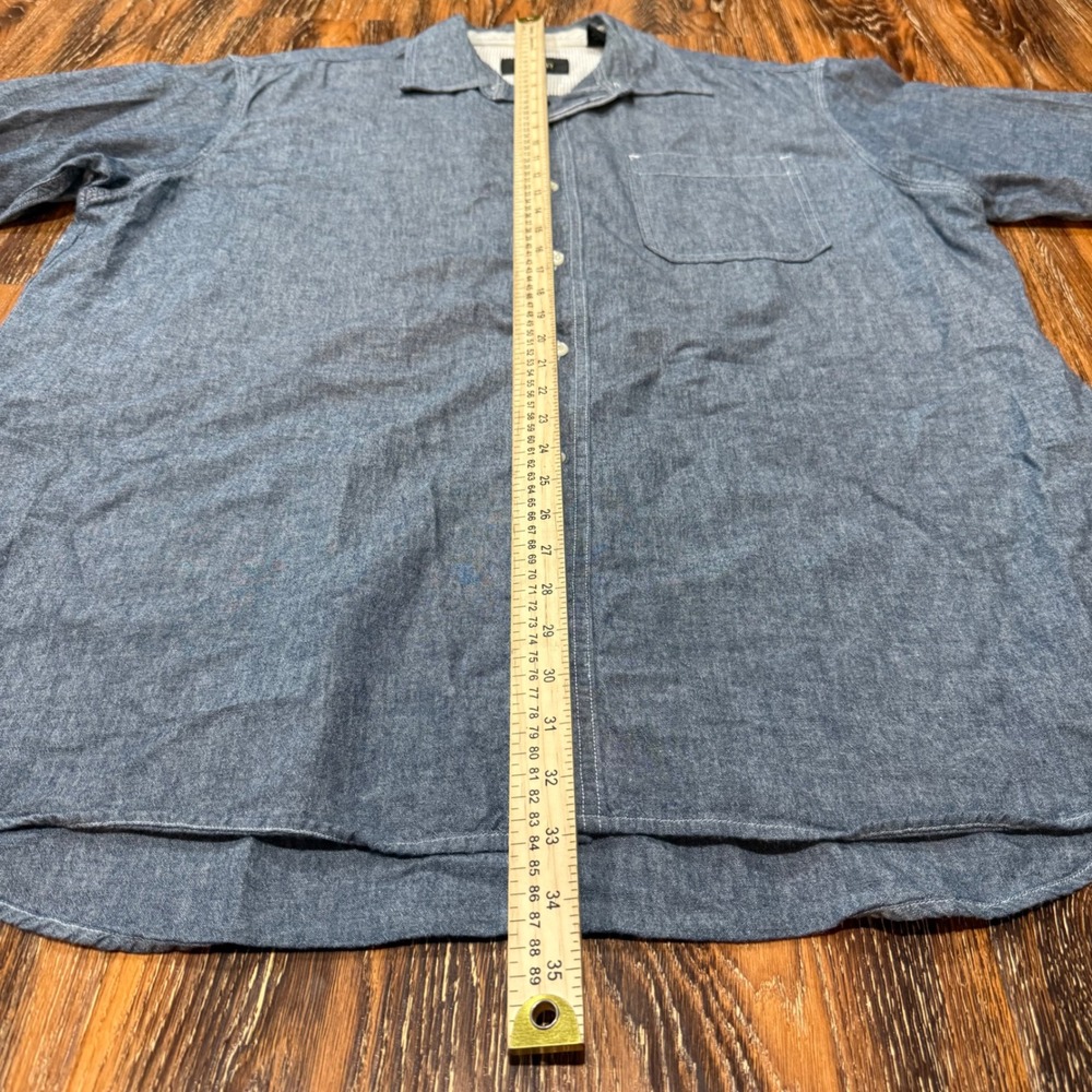 RedHead Mens XL Blue Cotton Chambray Short Sleeve Button Down Shirt Workwear - Picture 8 of 8